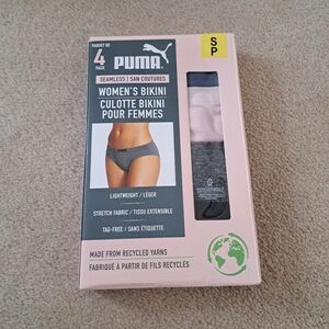New! Puma Bikini Underwear | 4 Pack | Size Small Pink Blue Grey Black Panties
